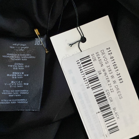 Dries Van Noten Devos Draped Sheath Black Dress Size 38 NWT - Picture 6 of 7